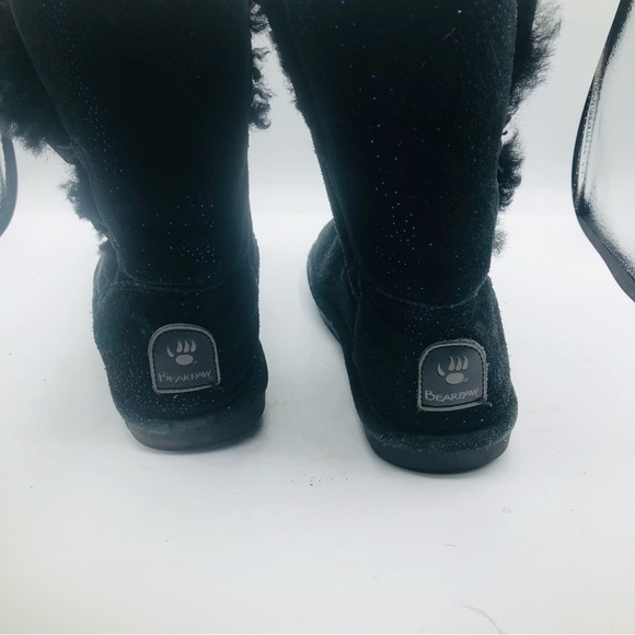 Bearpaw black suede with blue specs winter fashion boots Abigail Size 7 - Picture 5 of 11